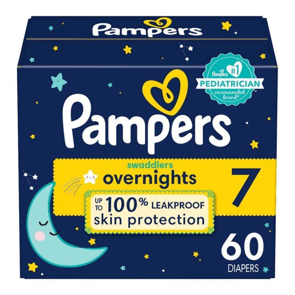 Pampers -  Swaddlers Overnight Diapers Enormous Pack  White